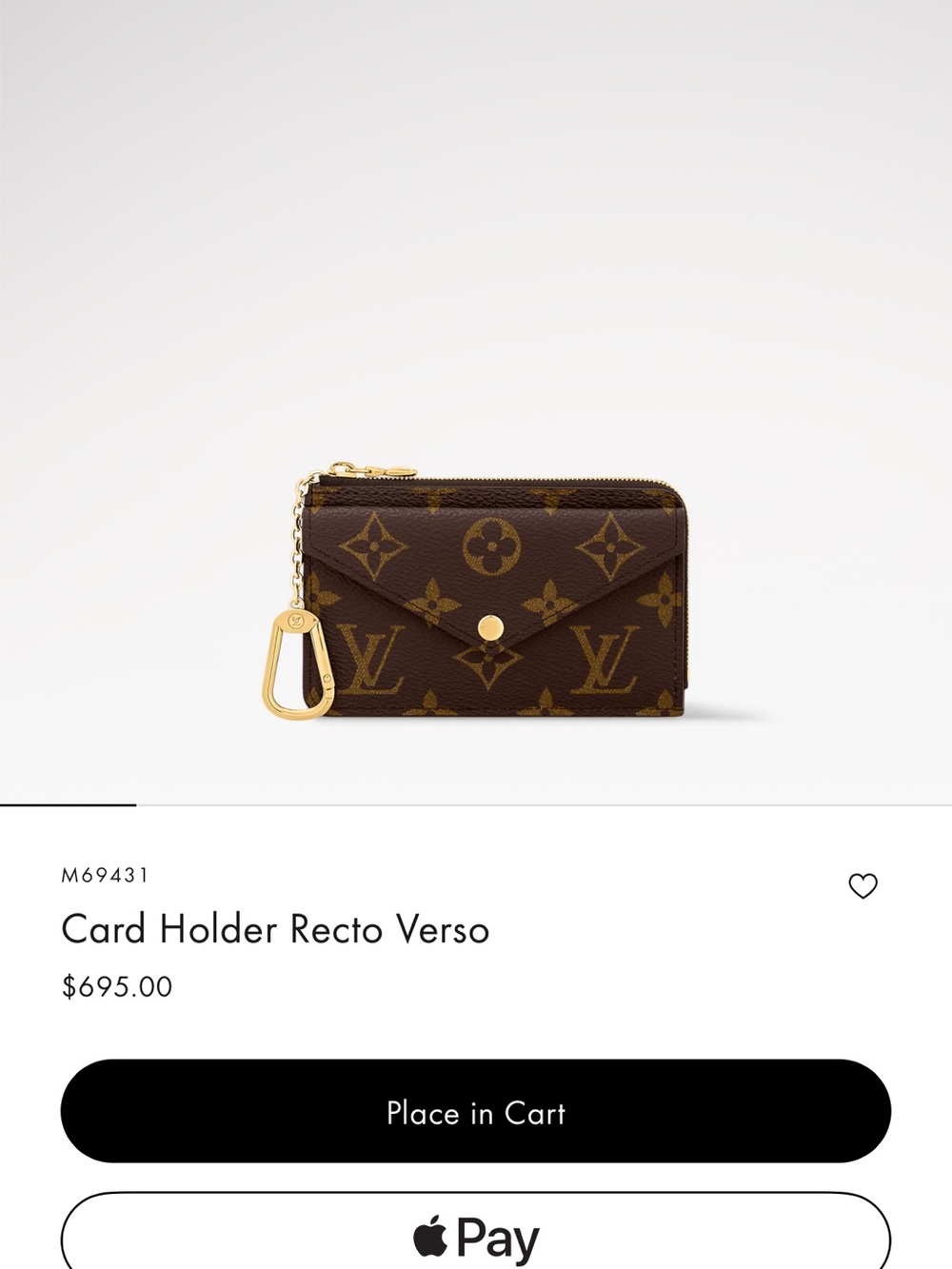 Louis Vuitton Brown Monogram Card Holder Recto Verso